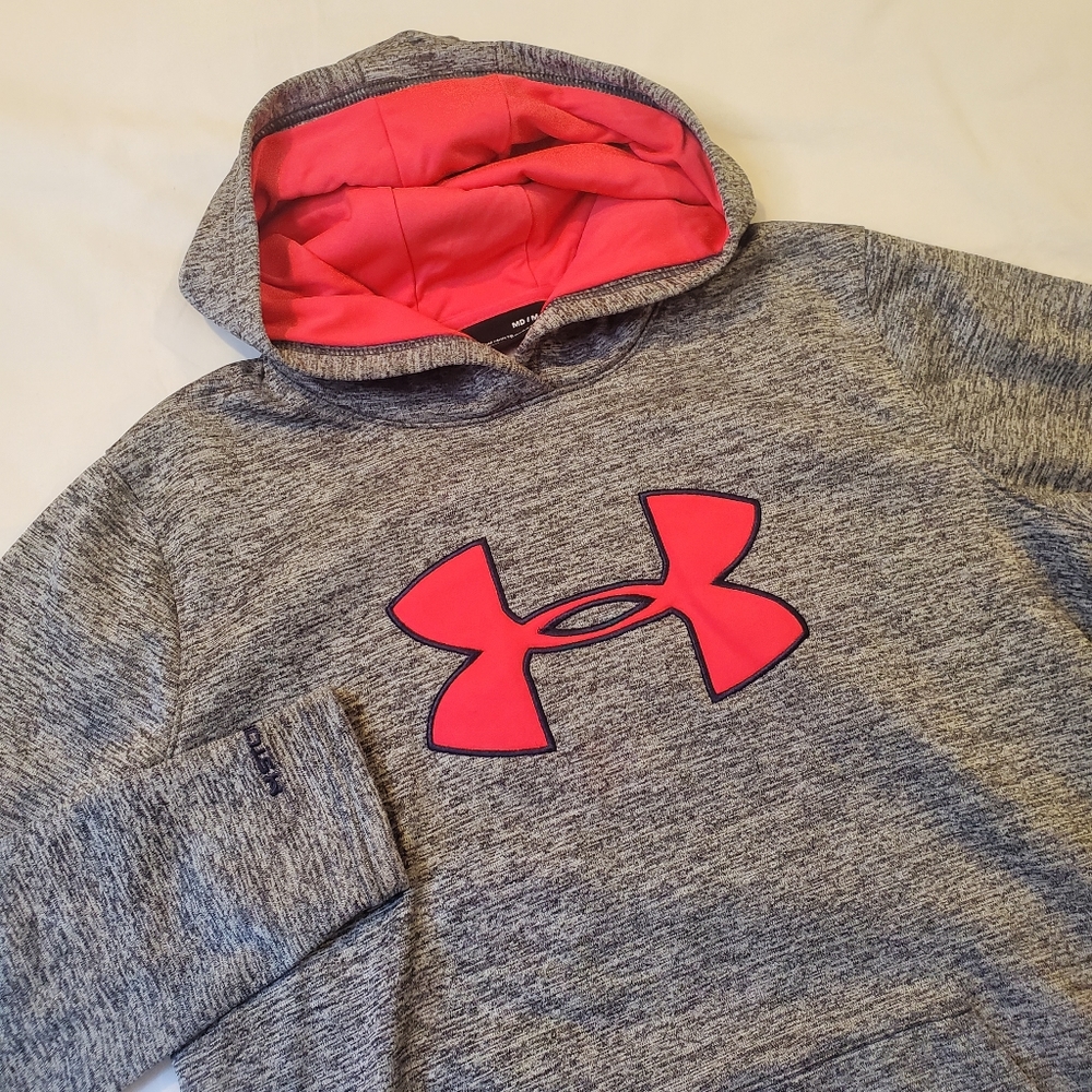 Under Armour Storm ColdGear Loose Fit Hoodie Grey Hot Pink Women's Medium
